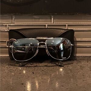 Ray-Ban polarized Chromance sunglasses in silver with case
